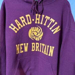 Gildan DryBlend Maroon Pullover Hoodie with White Logo